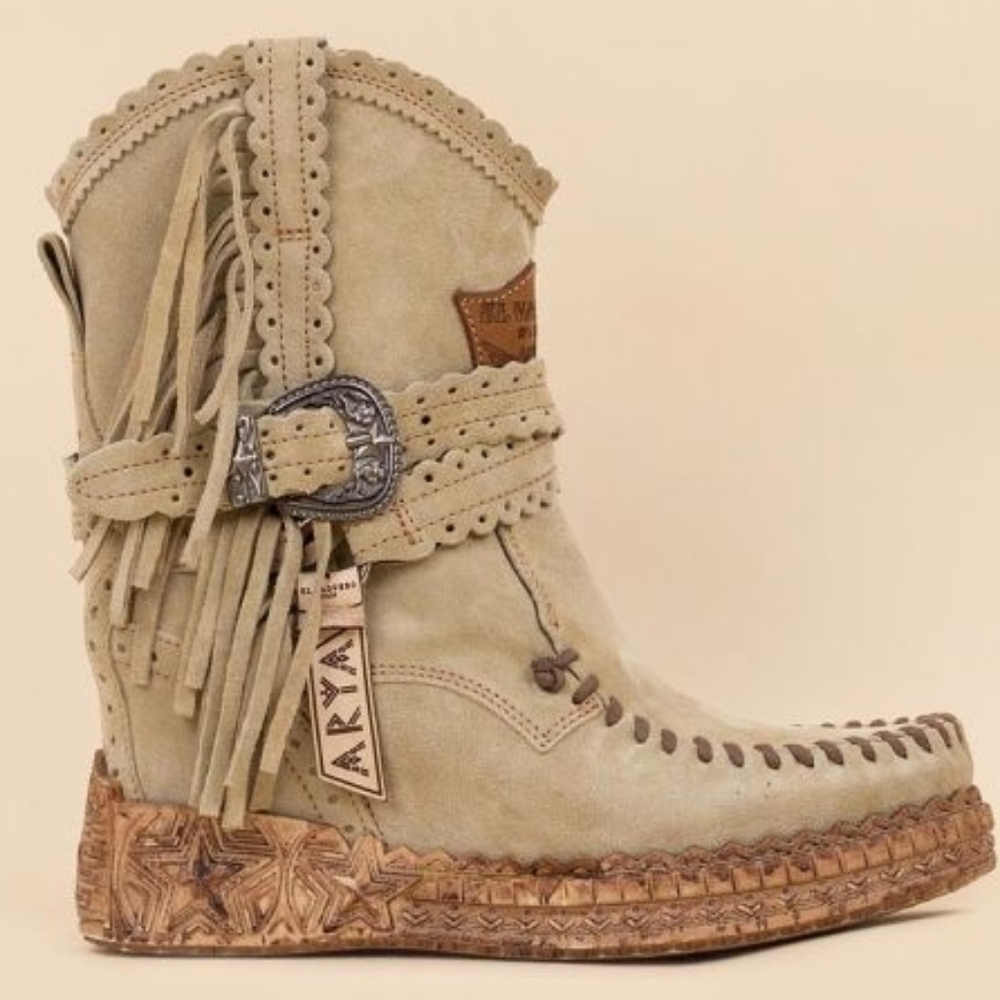 EL VAQUERO Wedged Moccasin Cowgirl Boots Silverstone ARYA 40 eu